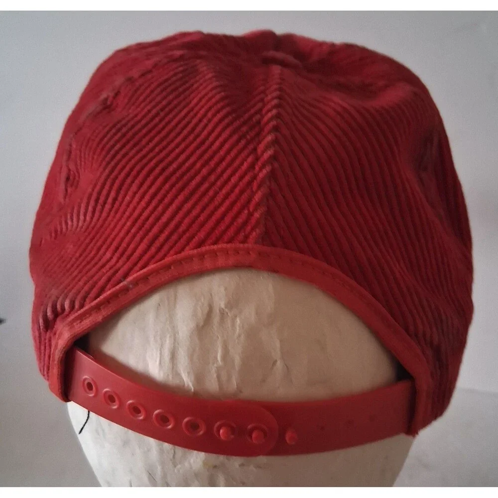 Vintage SNAP-ON Tools Snapback Hat RED Corduroy Eagle